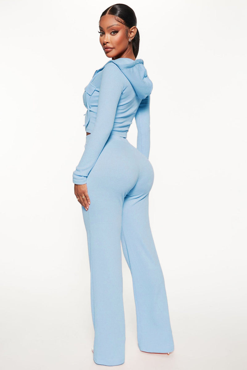 Knitted Hooded Cardigan Loose Trousers Sports Two Piece Set
