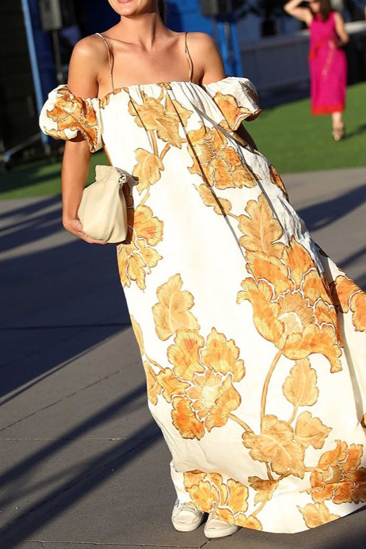 Print Sleeveless Vacation Maxi Dress