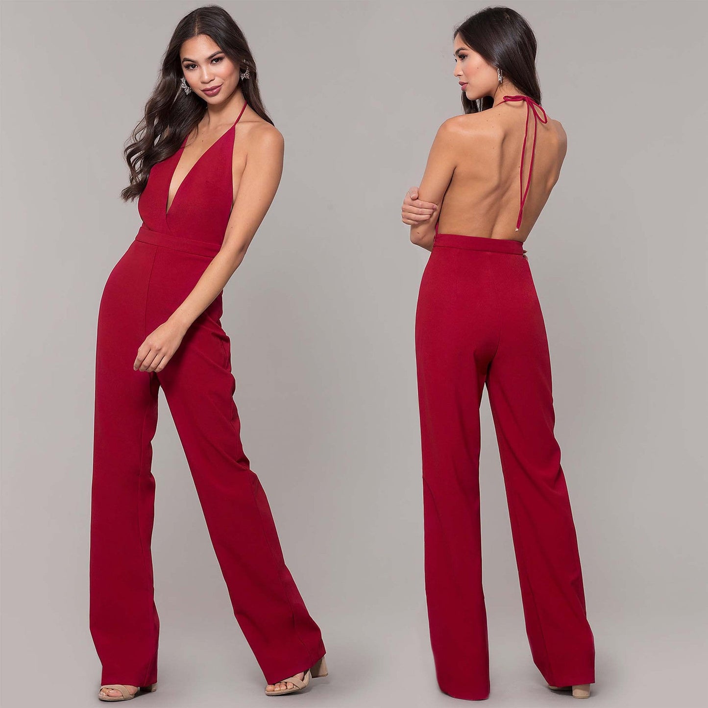 Backless Jumpsuit Spring Summer Clothing Strap Backless Jumpsuit Jumpsuit