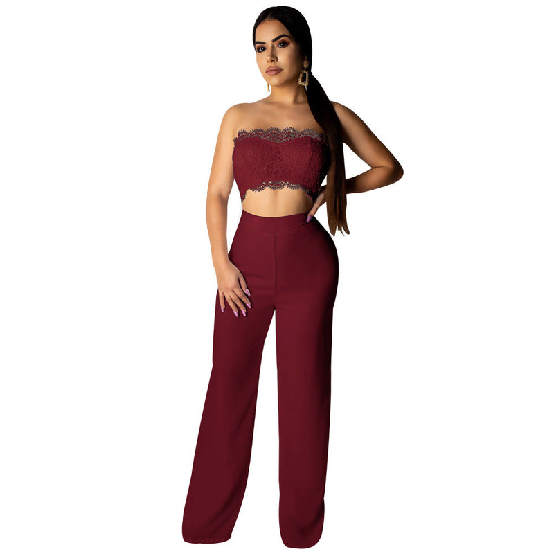 Boutique Color Lace Jumpsuit