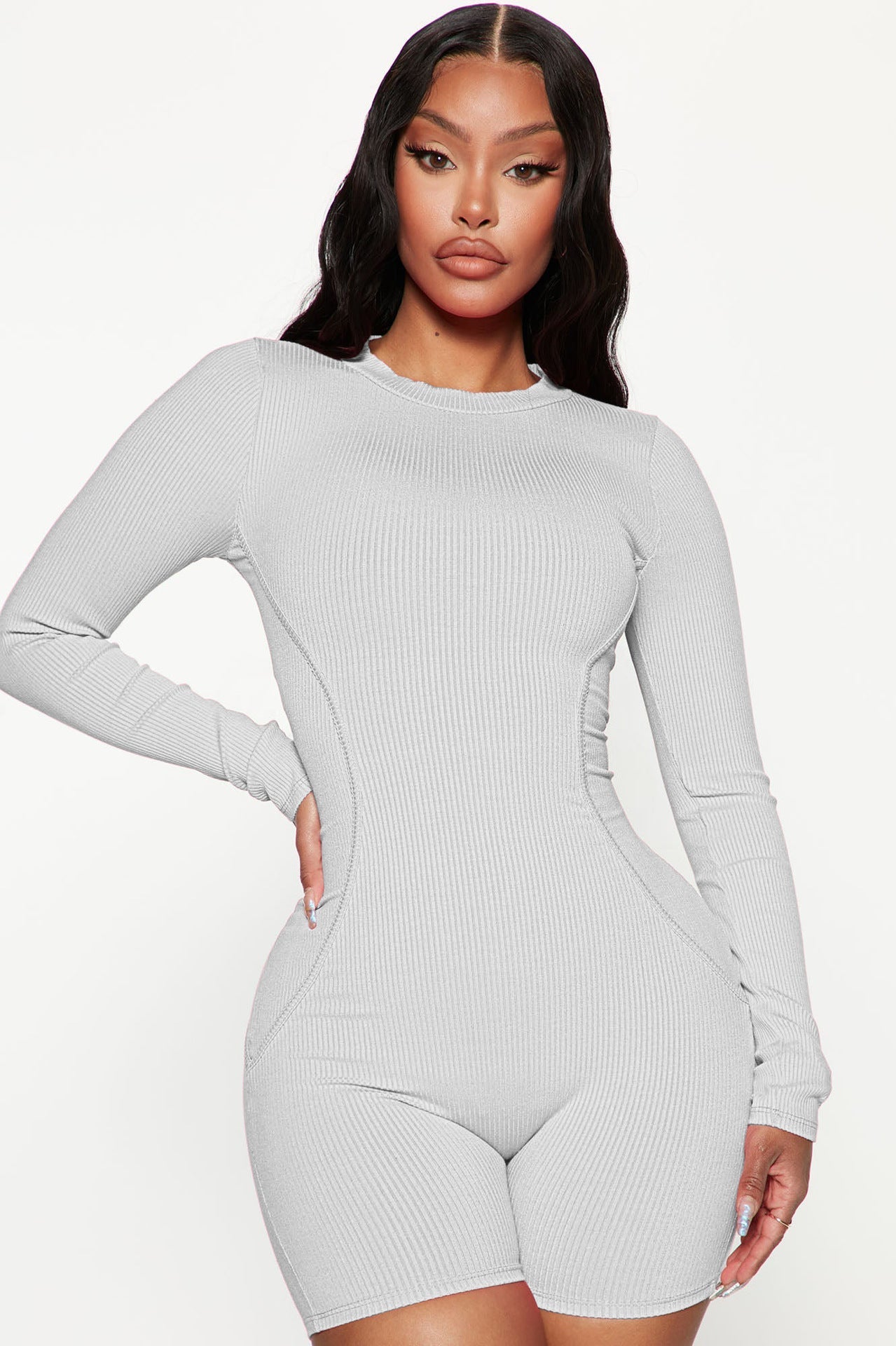 Clothing Spring Thread Round Neck Stitching Line Sports Romper