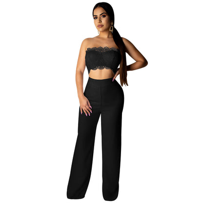 Boutique Color Lace Jumpsuit