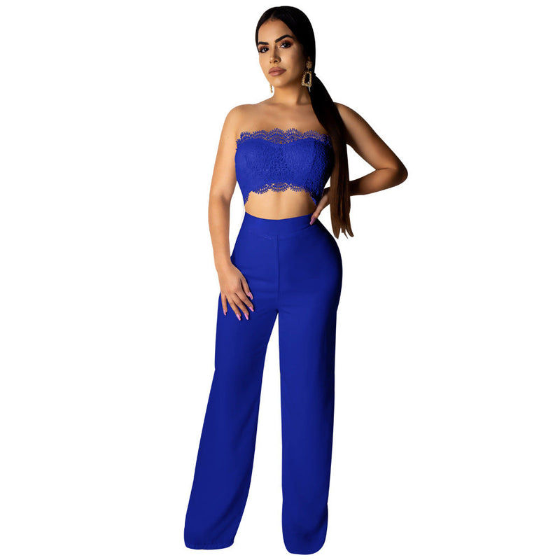 Boutique Color Lace Jumpsuit
