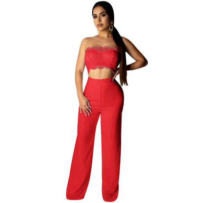 Boutique Color Lace Jumpsuit