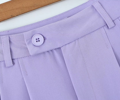 Winter Clothing Short Small Tank Top Top High Waist Buckle Pants Suit