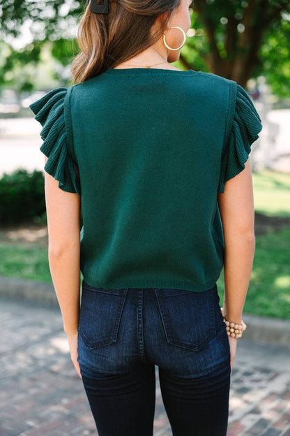In the Wild Hunter Green Cheetah Sweater