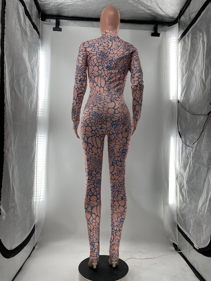 Clothing Jumpsuit Long Sleeve Printed Slim Fit Bodysuit