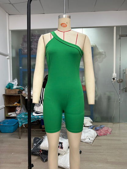 Clothing Jumpsuit Autumn Winter Thread Shoulder Sleeveless Slim Fit Hip Raise Siamese Shorts
