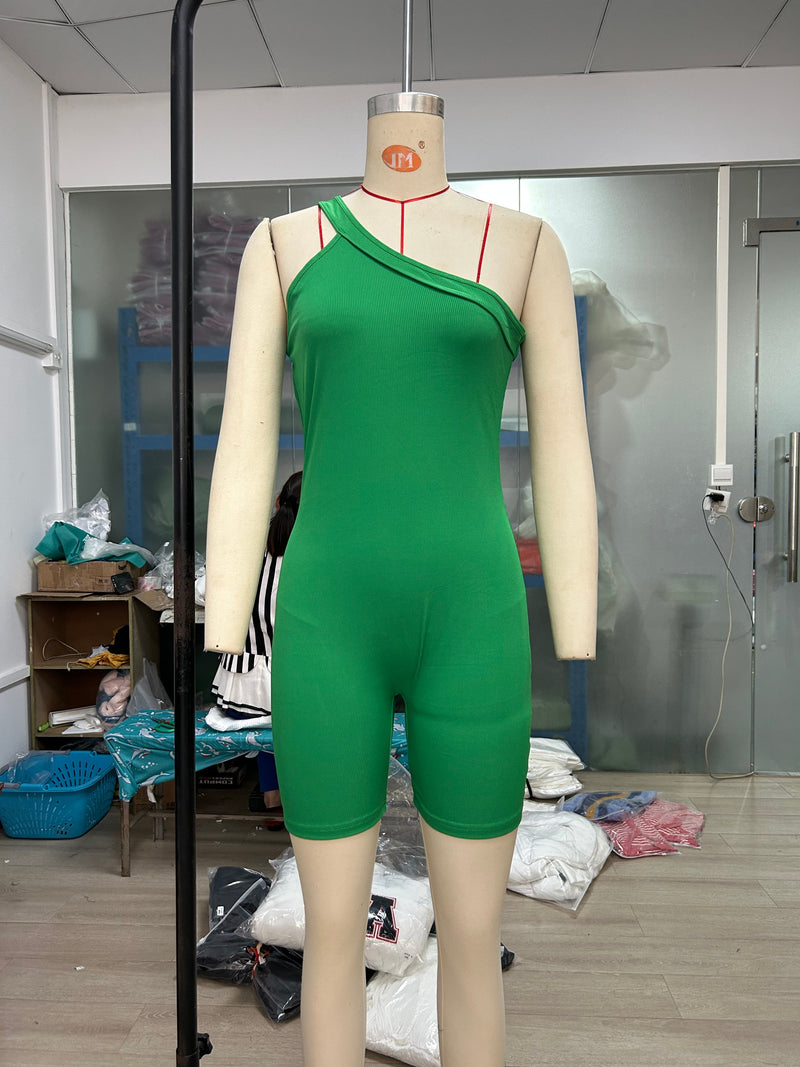 Clothing Jumpsuit Autumn Winter Thread Shoulder Sleeveless Slim Fit Hip Raise Siamese Shorts