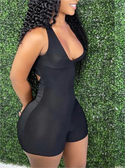 Clothing Vest Sleeveless Pleated Shorts Jumpsuit