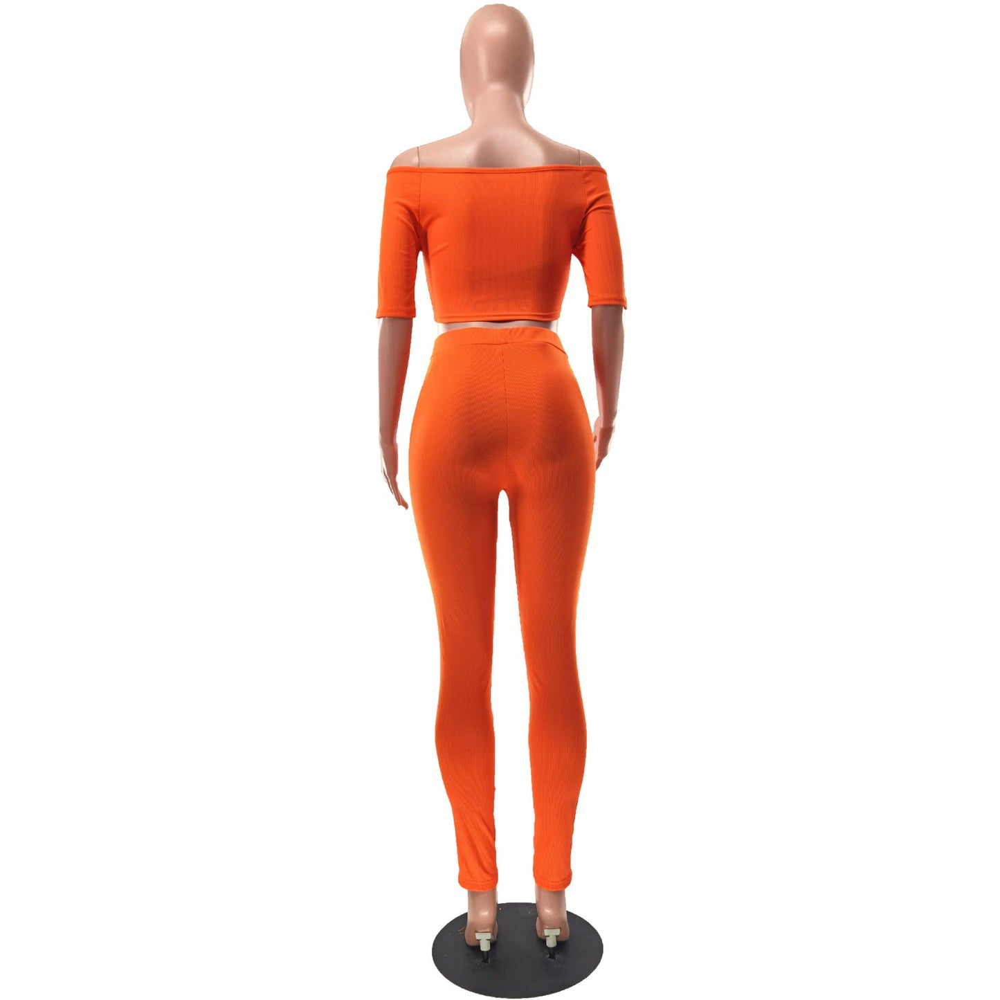 Clothing Summer Suit Off the Shoulder Button Two Piece Pants