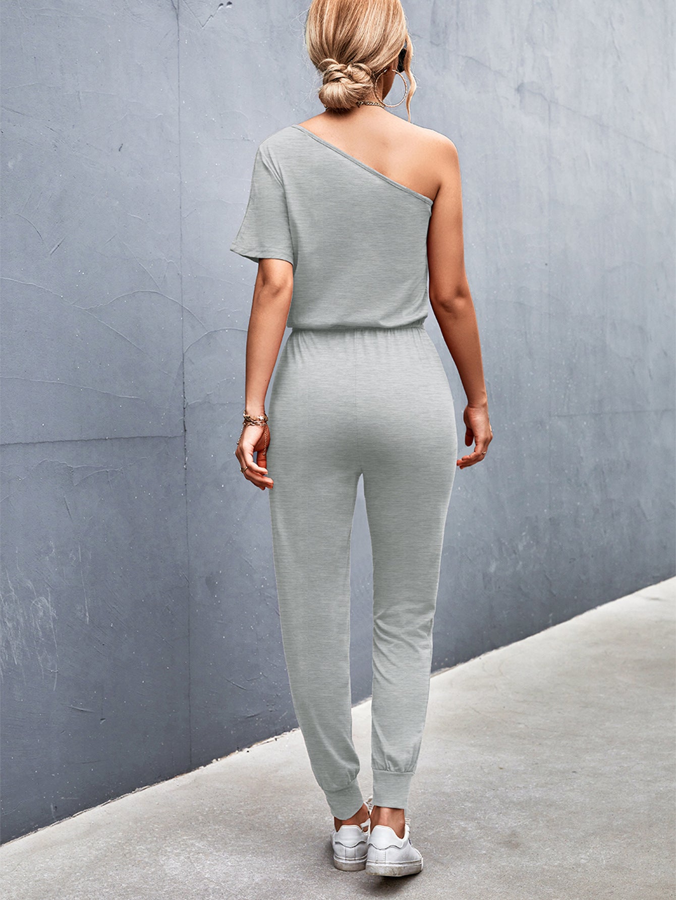 Clothing Diagonal Shoulder Jumpsuit