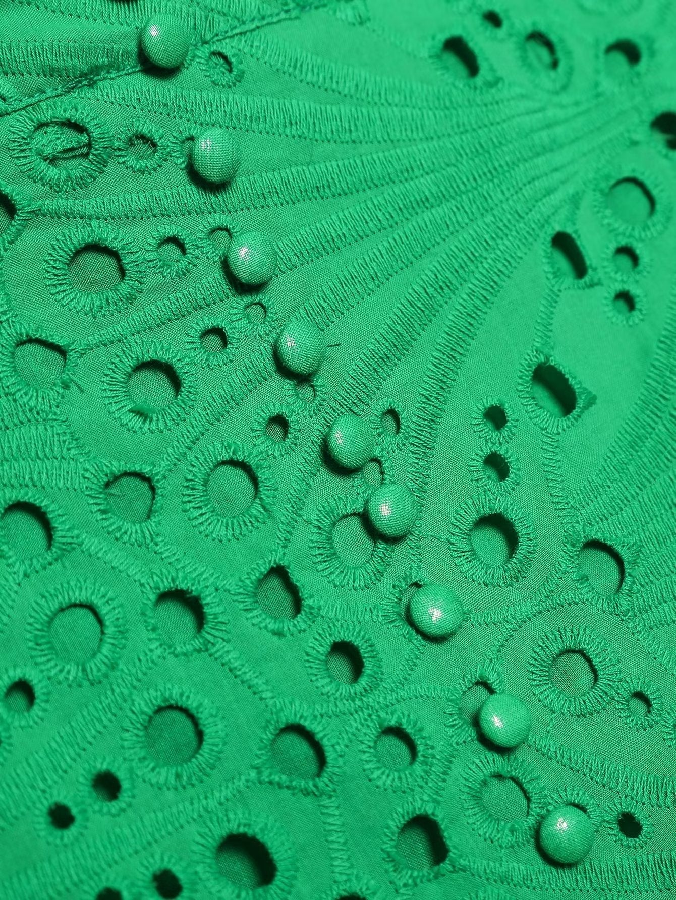 Clothing Embroidered Laminated Decoration Green Skirt