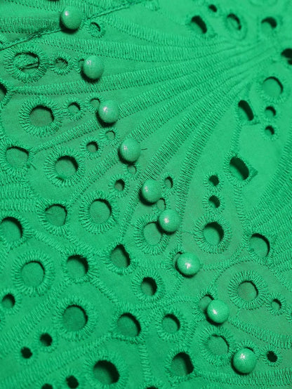 Clothing Embroidered Laminated Decoration Green Skirt