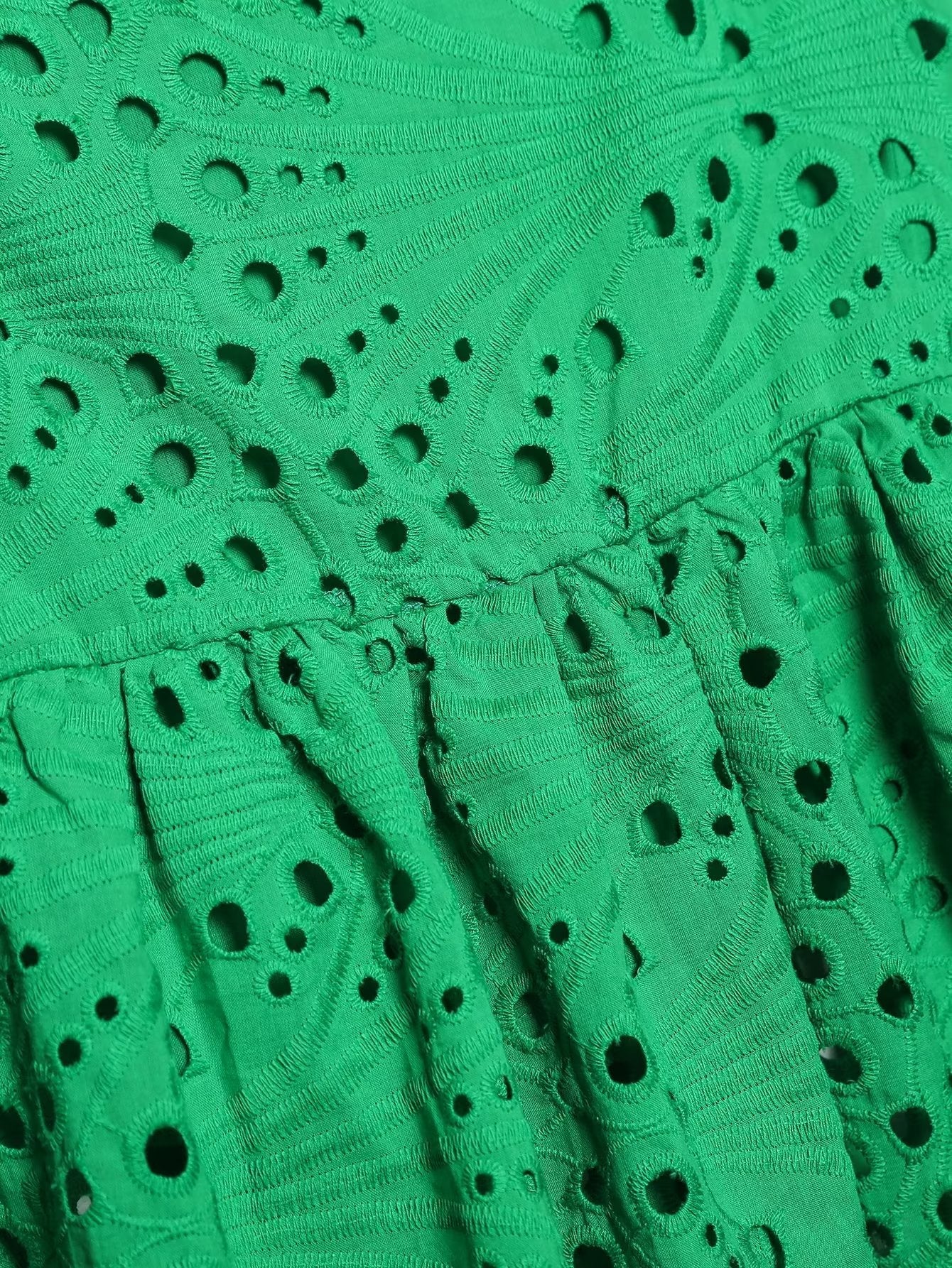Clothing Embroidered Laminated Decoration Green Skirt