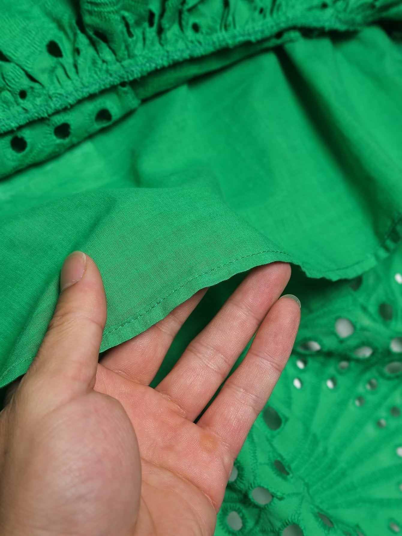 Clothing Embroidered Laminated Decoration Green Skirt