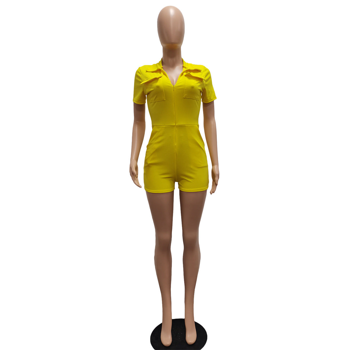 Color Multi Pocket Jumpsuit