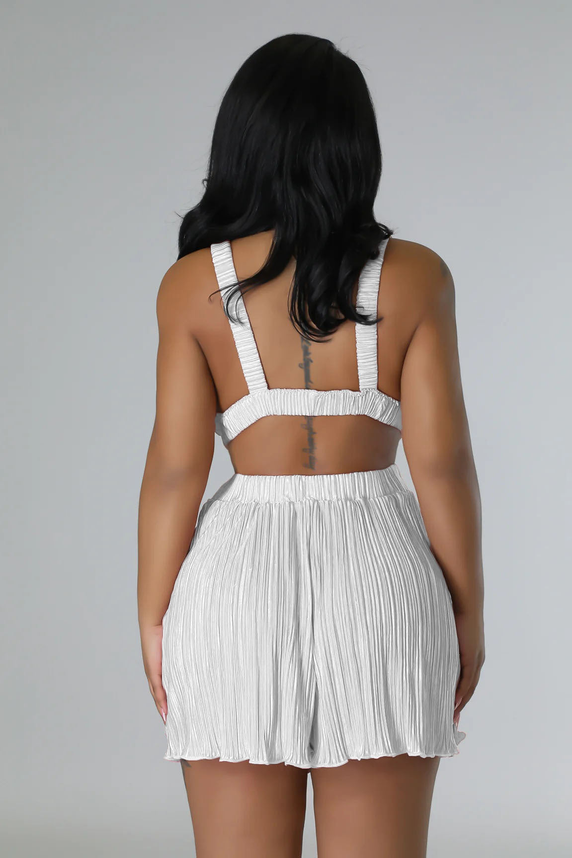 Clothing Summer Sleeveless V Neck Folding Suspender Jumpsuit