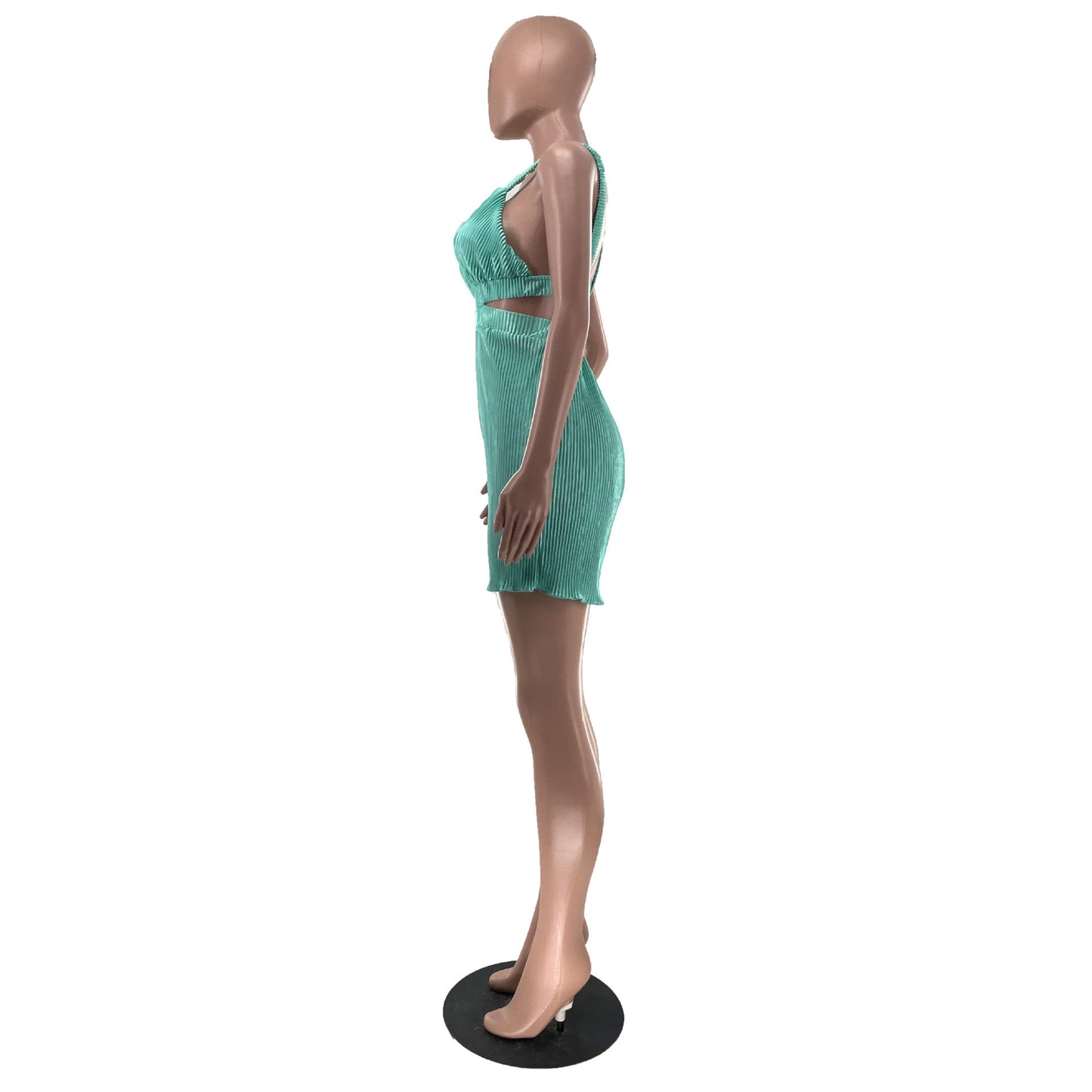 Clothing Summer Sleeveless V Neck Folding Suspender Jumpsuit