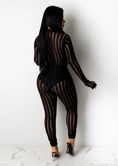 Striped Pants South Africa Rainbow Mesh Stitching Stretch Jumpsuit Leggings