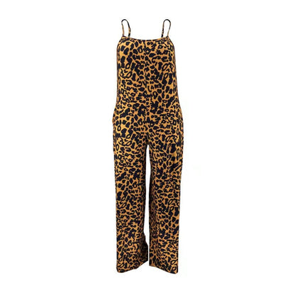 Jumpsuit Summer Leopard Print Strap Jumpsuit