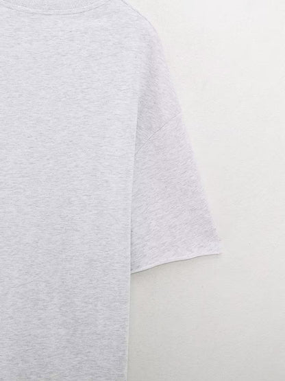Summer Stretch High Waist Shorts Loose Cotton Short Sleeve T Shirt