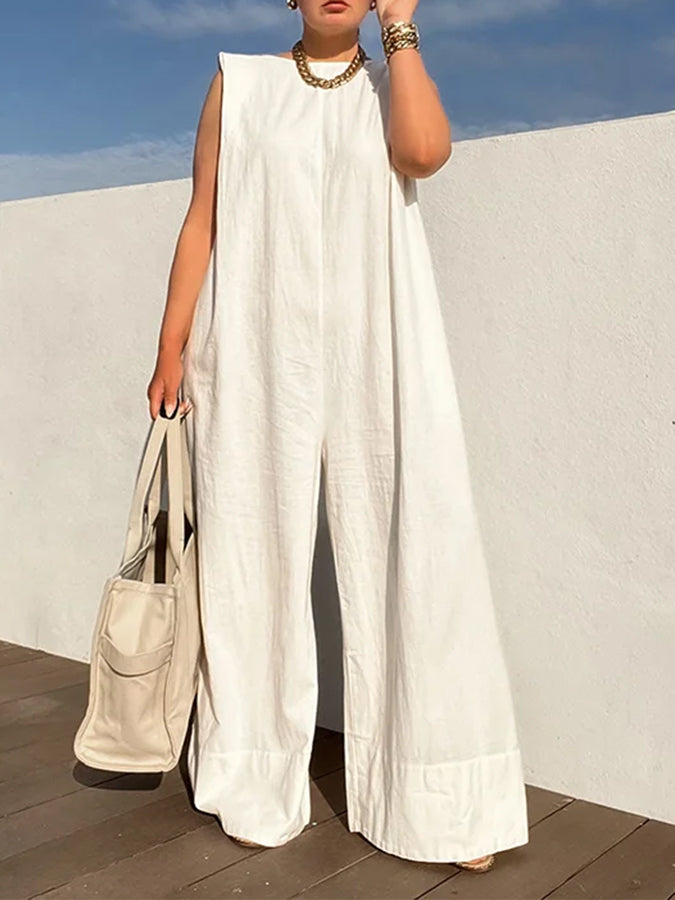 Sleeveless Loose Jumpsuits