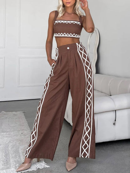 Top and Pants Two Pieces Set