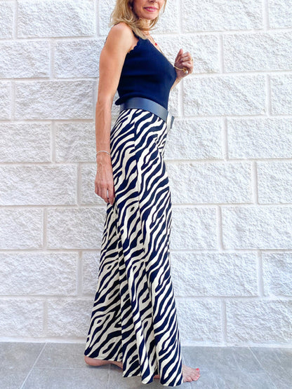 Black Geometric Printed Wide Leg Pants