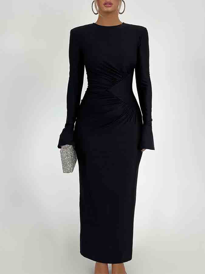 Long Sleeves Slim Maxi Dress