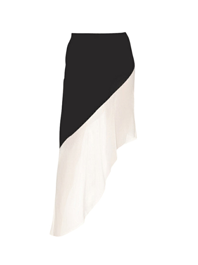 Black and White Bow Decor One Piece Swimsuit and Skirt