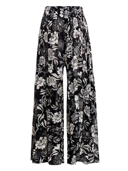 Printed One Piece Swimsuit and Sarong or Printed Pants
