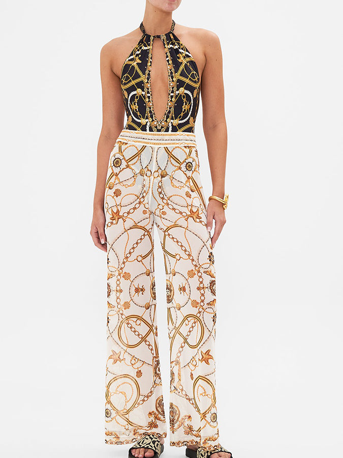 Printed One Piece and Pants Swimwear