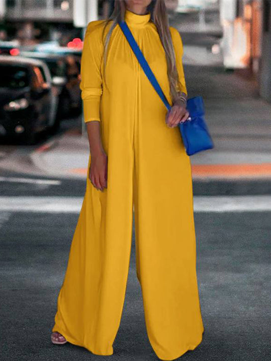 Long Sleeves Wide-leg Pants Jumpsuits