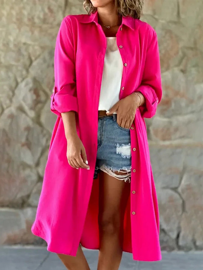 Buttoned Long Sleeves Shirt Coat