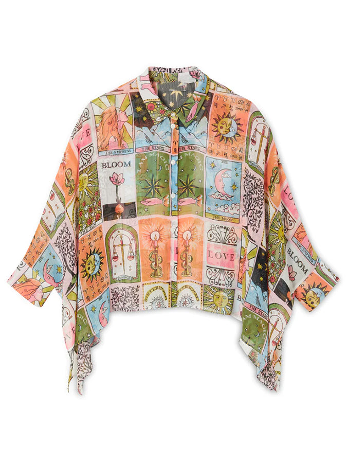 Printed Batwing Sleeves Shirt and Pants Sets