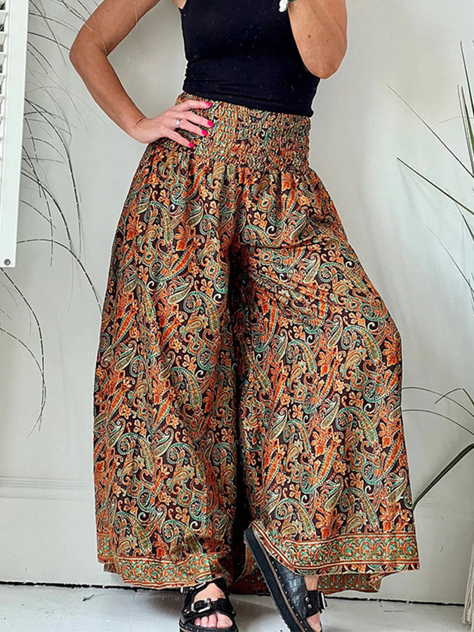 Loose Printed Wide-leg Pants