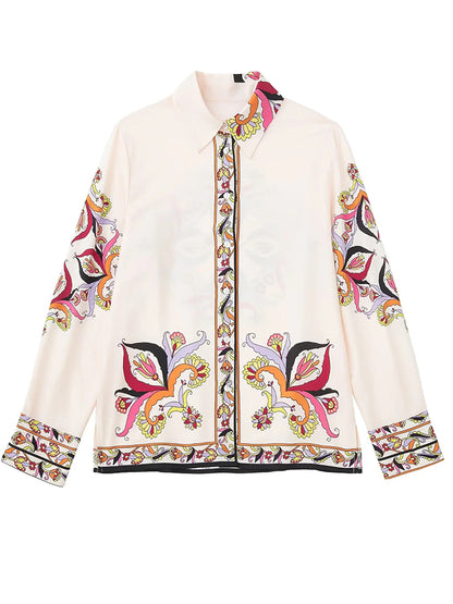 Printed Long Sleeves Shirt and Pants Sets