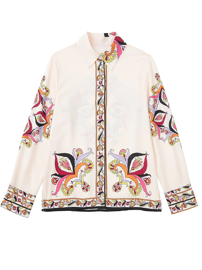Printed Long Sleeves Shirt and Pants Sets