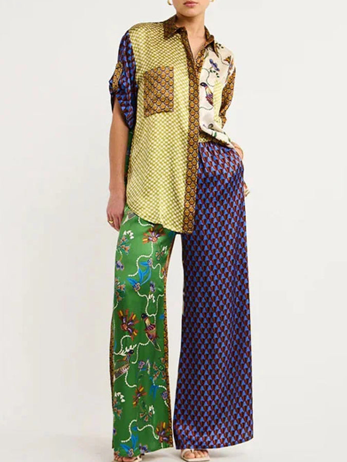 Printed Shirt and Pants Set