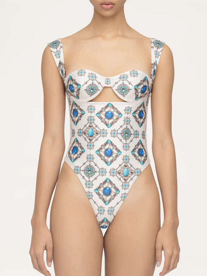 Jewelry Printed Bikini and Skirt or Pants