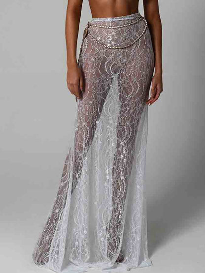Lace See-through Mermaid Long Skirt