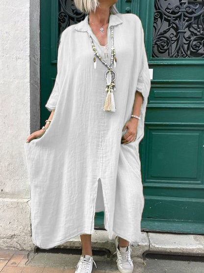 V Neck Half Sleeves Maxi Dress
