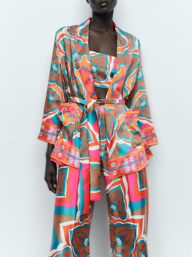 Satin 2 Piece Sets Suits Tops and Pants