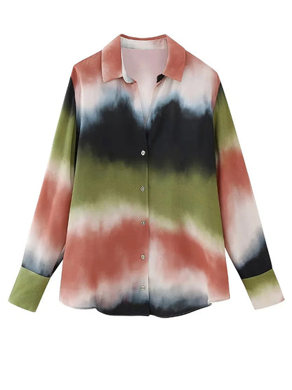 Printed Two Piece Shirt and Pants Set