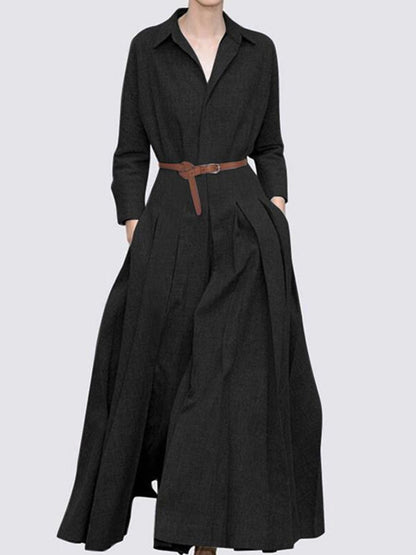 Long Sleeves Shirt Maxi Dress