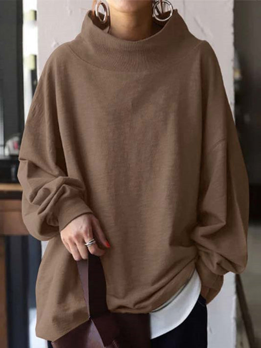 Long Sleeves Turtle Neck Sweatshirt