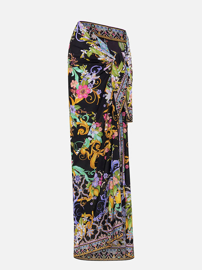 Printed One Piece Swimsuit and Skirt