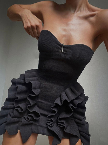 Off Shoulder Ruffle Mini Dress