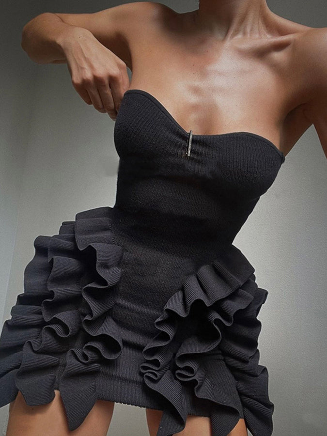 Off Shoulder Ruffle Mini Dress